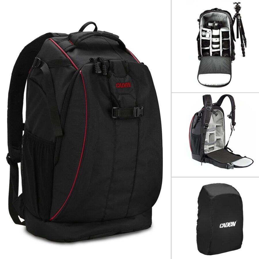Camera Backpack with Free Rain Cover and Laptop Sleeve for Photography Compartment Photography Backpack Case Black - Image 7