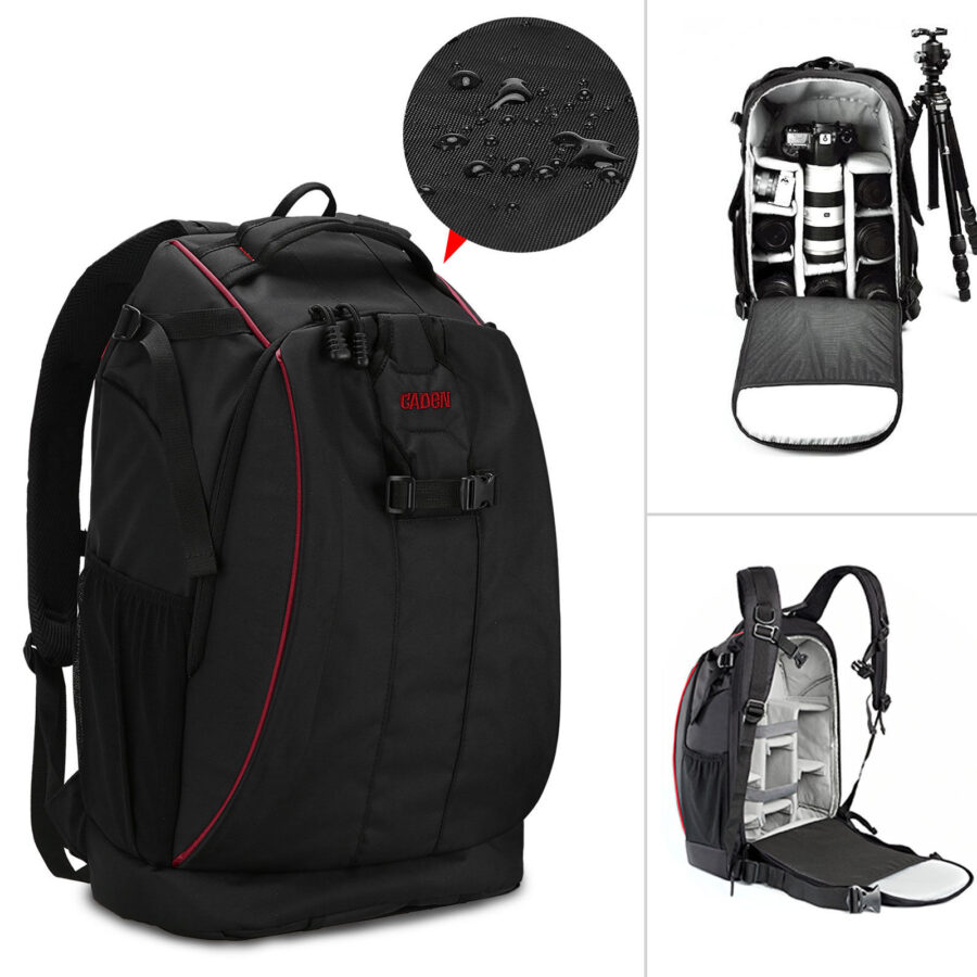 Camera Backpack with Free Rain Cover and Laptop Sleeve for Photography Compartment Photography Backpack Case Black - Image 6