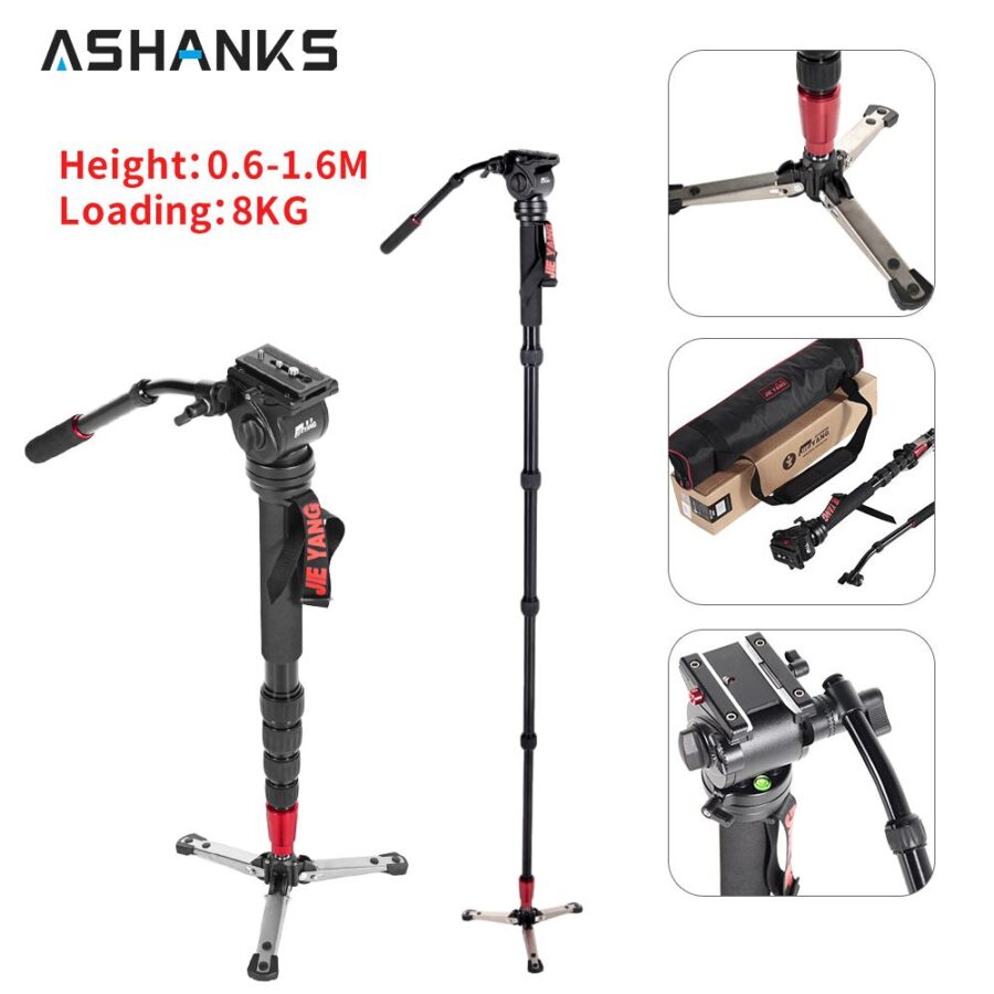 JIEYANG JY 0506 Aluminum Alloy Professional Monopod Video tripod for camera with Fluid Hydraulic Damping Head Carry Bag - Image 2