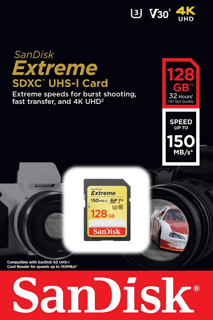 SanDisk 128GB Extreme SD CARD SDXC UHS I Card - Image 2