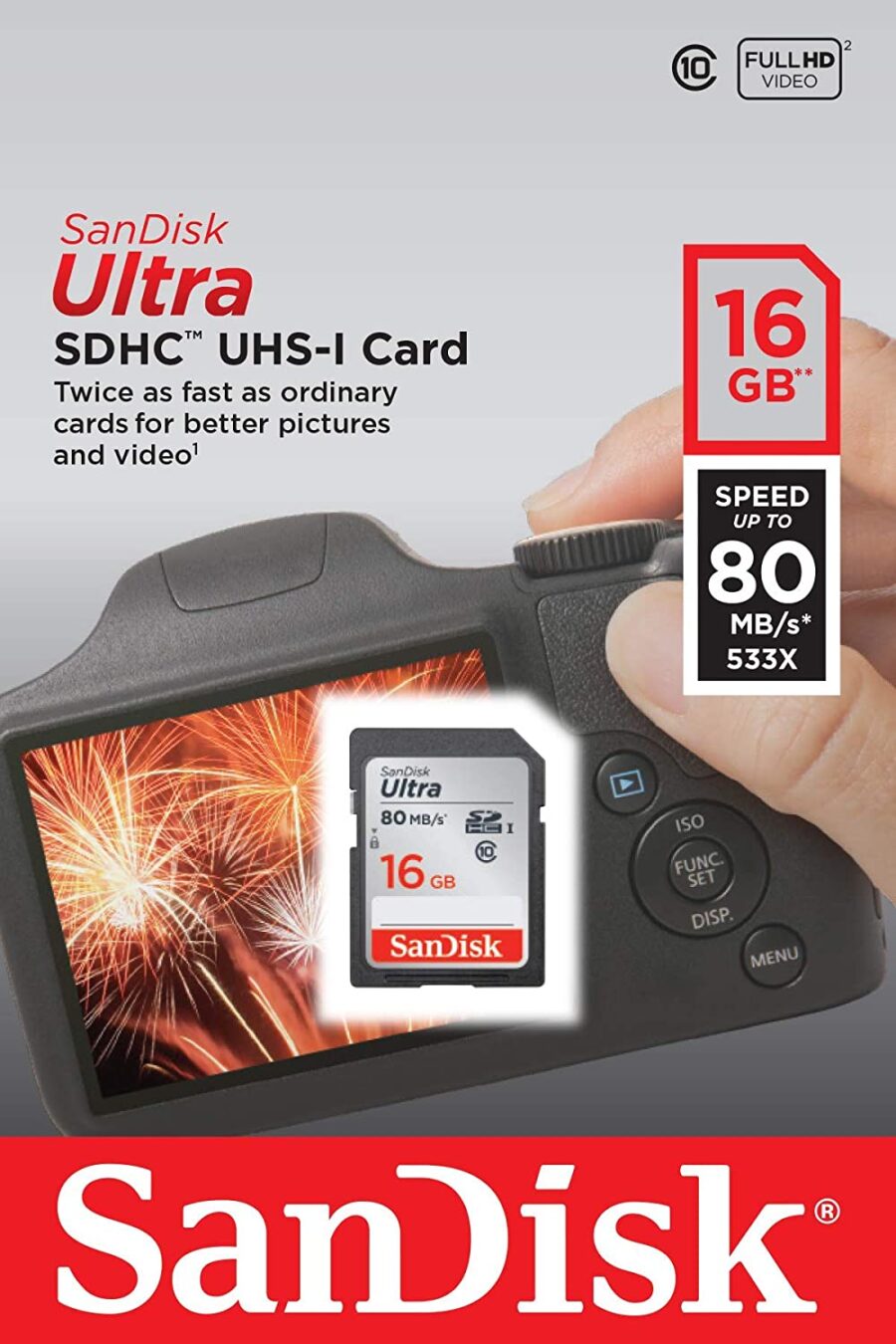 SanDisk Ultra 16GB SD CARD Class 10 SDHC UHS I Memory Card up to 80MBs - Image 2