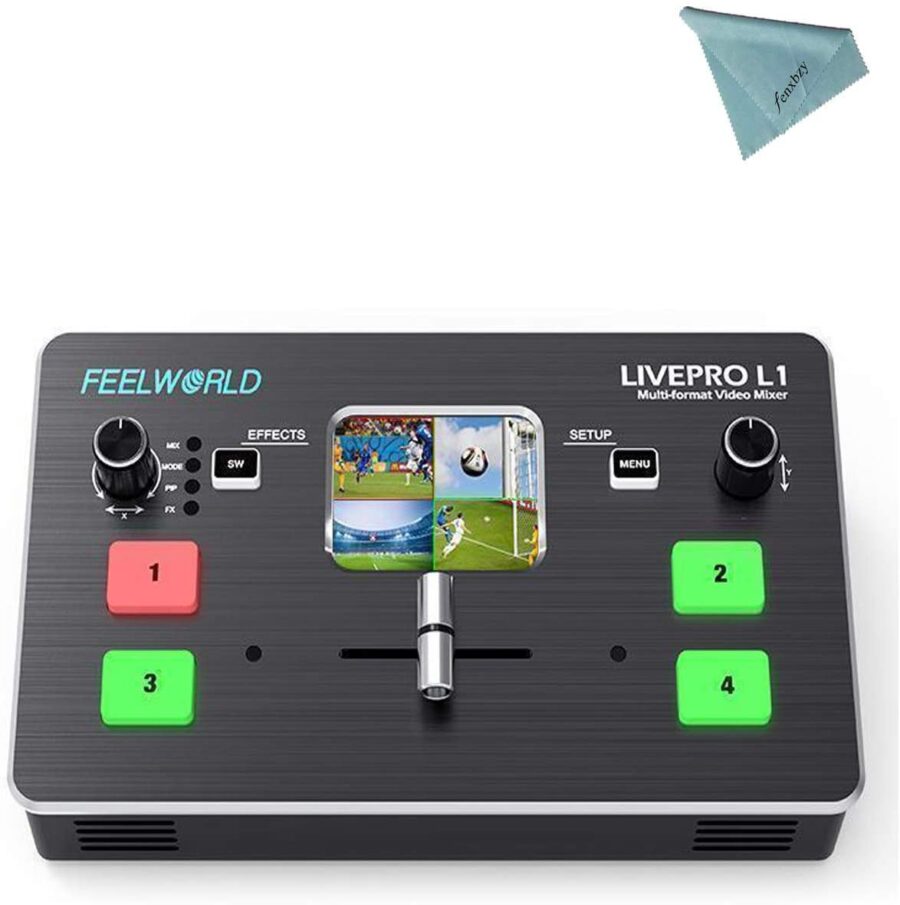 FEELWORLD LIVEPRO L1 Multi Camera Video Mixer Switcher 4 HDMI Input USB3.0 LCD Display Live Stream