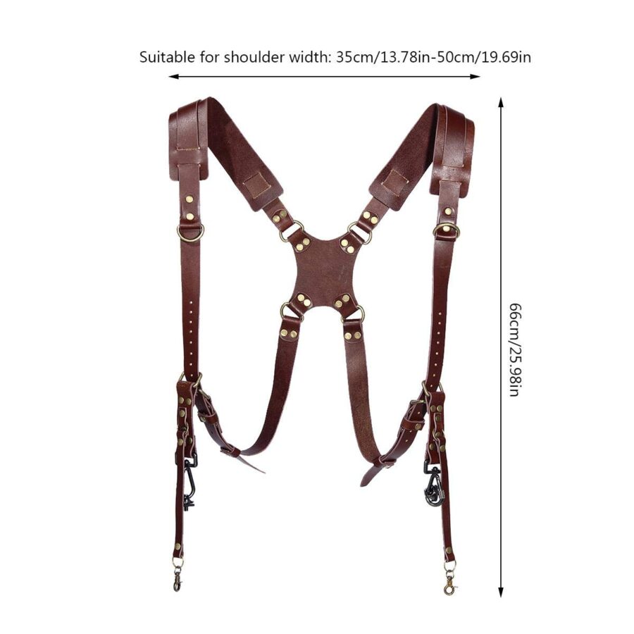 Leather Double Camera Strap - Image 3