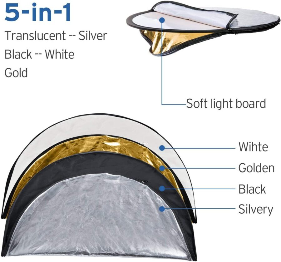 GODOX 80cm 5in1 Collapsible Round Portable Light Reflector for Studio and Photography - Image 3