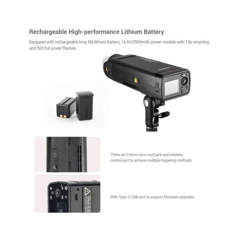 GODOX AD200 Pro Photography Light Flash Strobe Speedlight TTL Pocket Flash Kit - Image 5