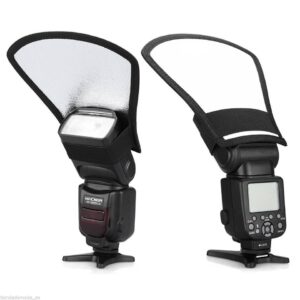 Flash Diffuser Reflector 2 Sided White Silver Bend Bounce Flash Reflector