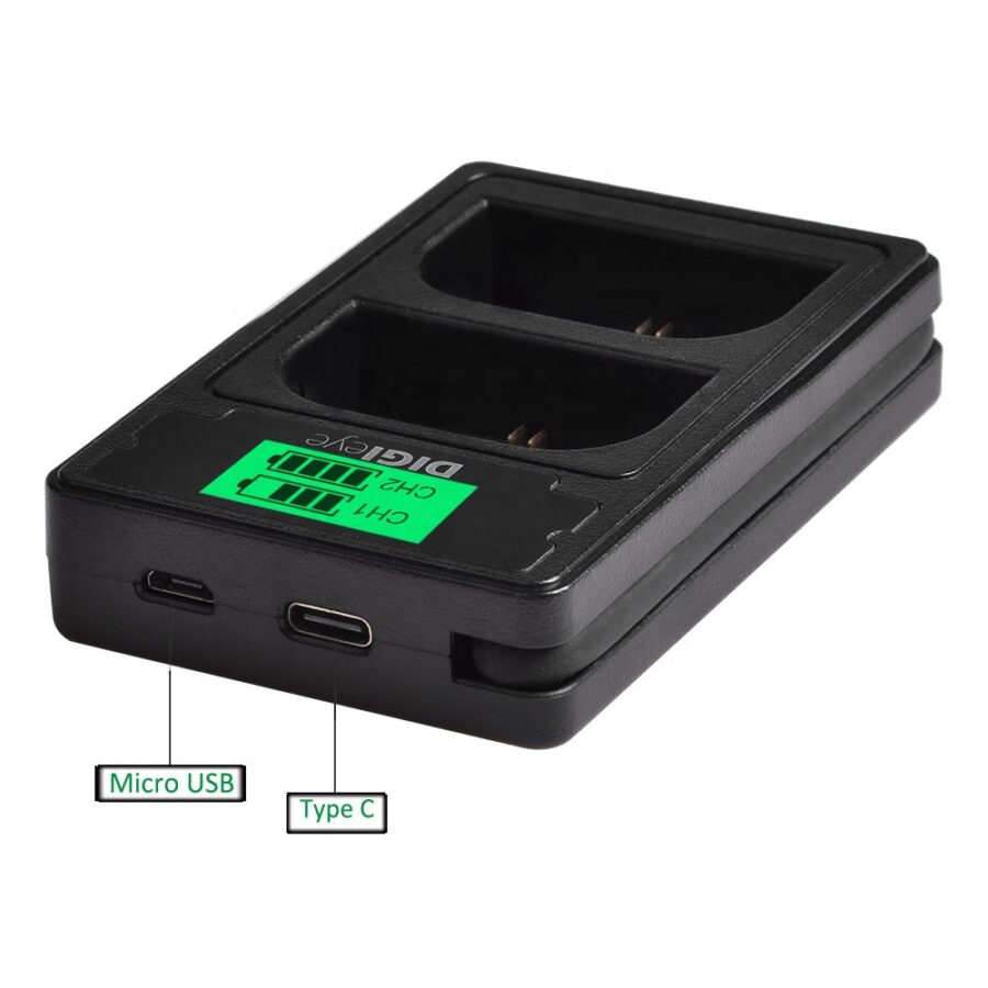 Canon LP – E6N Battery Charger Dual USB Charger with type C For Canon EOS 5DS R 5D Mark II 5D Mark III 6D 7D 80D - Image 3