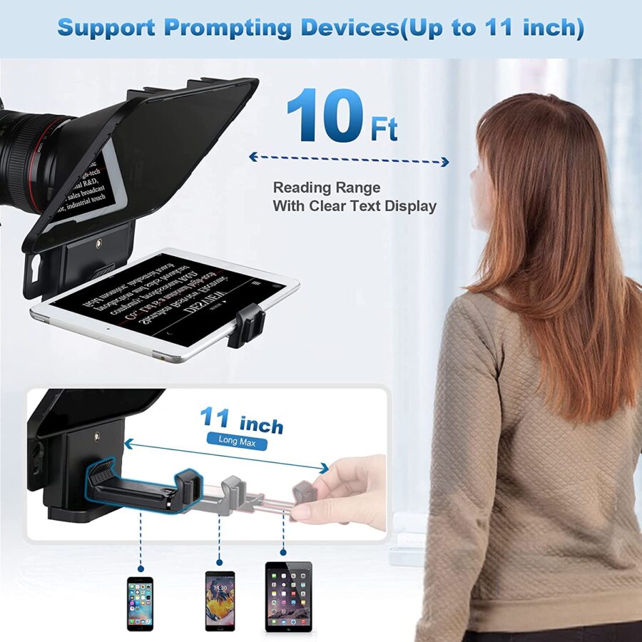 Desview T3 Portable Teleprompter for DSLR Camera Smartphone Video - Image 10