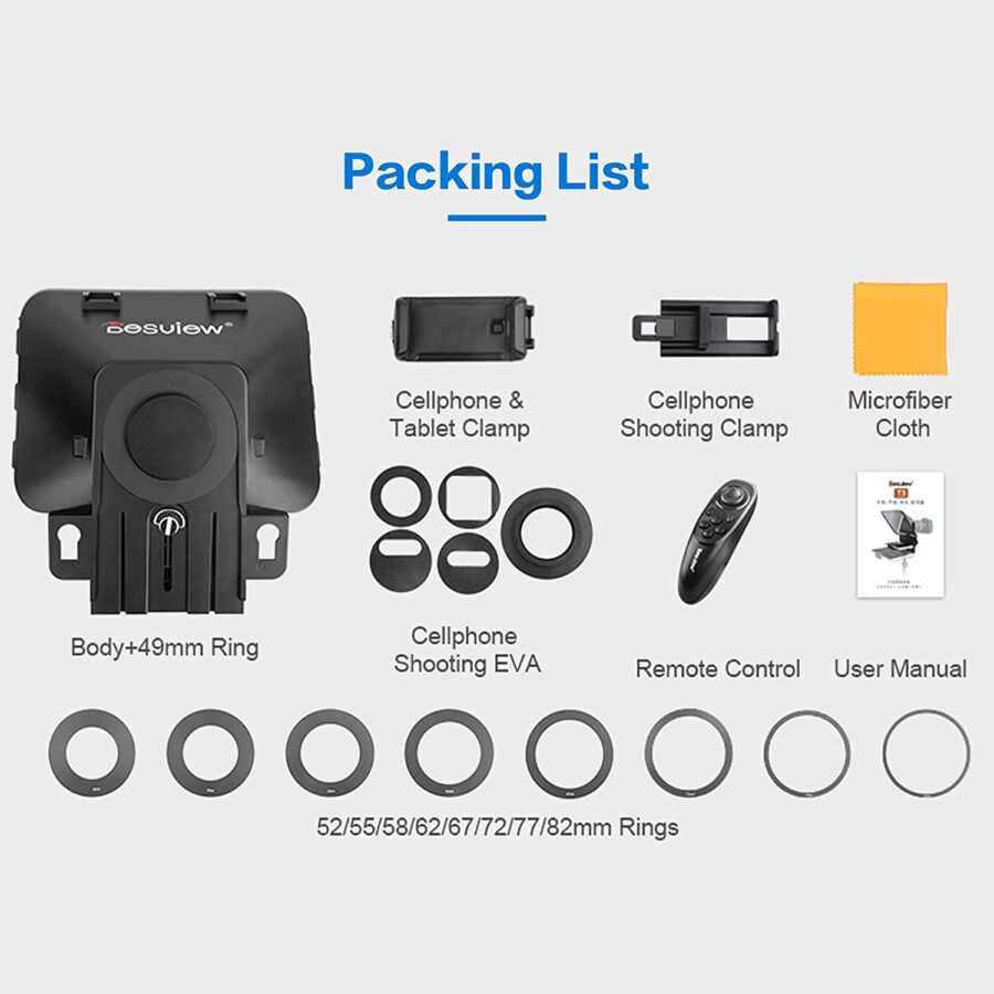 Desview T3 Portable Teleprompter for DSLR Camera Smartphone Video - Image 8