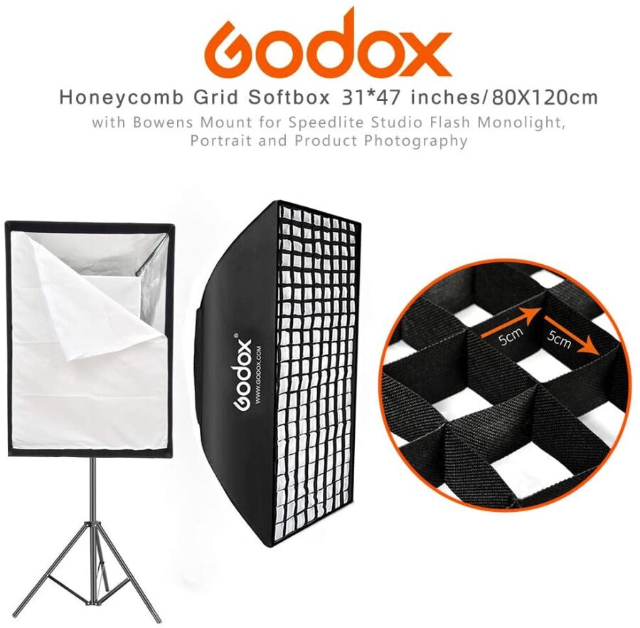 GODOX 80x120cm 31inchesx47inches Honeycomb Grid Softbox Bowens Mount - Image 11
