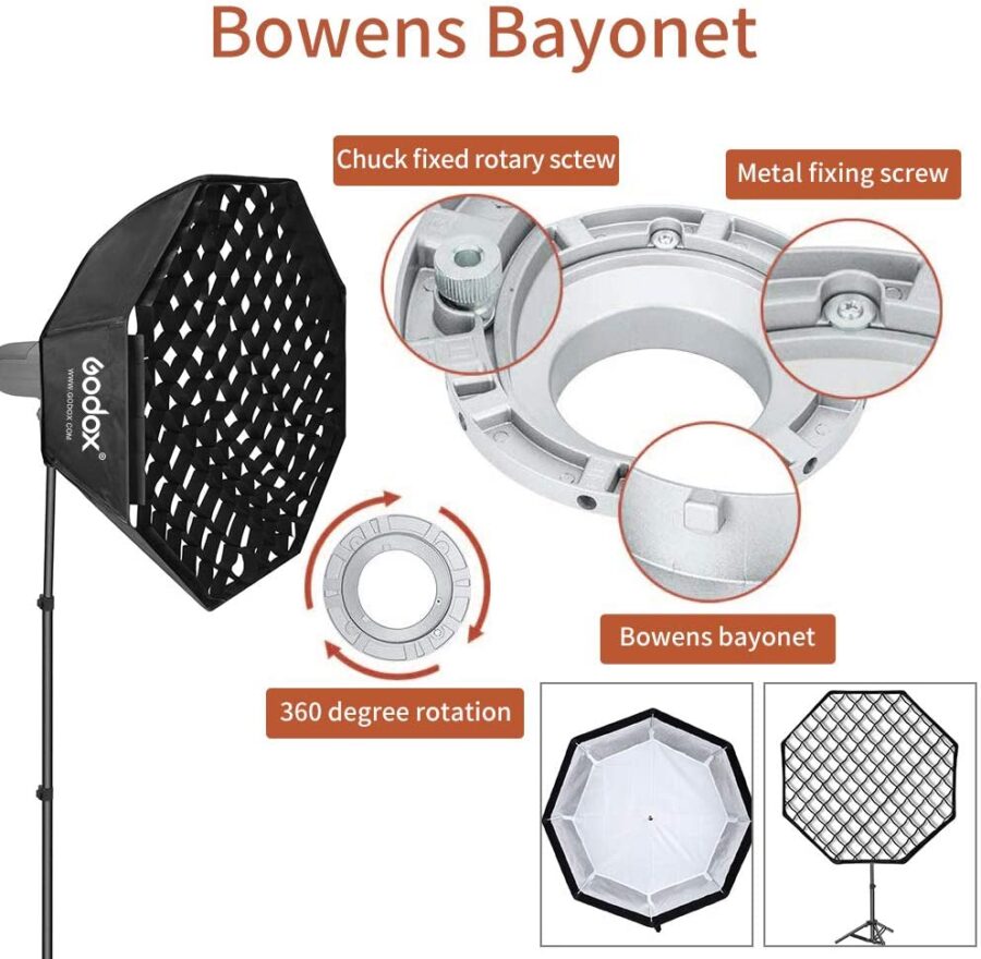 Godox 140cm Top Octagon Grid Softbox Bowens Mount - Image 7