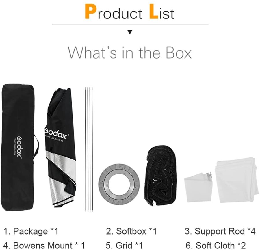 Godox 30x120cm Softbox Honeycomb Grid Strip Soft Box Bowens Mount for Photo Studio Flash - Image 6