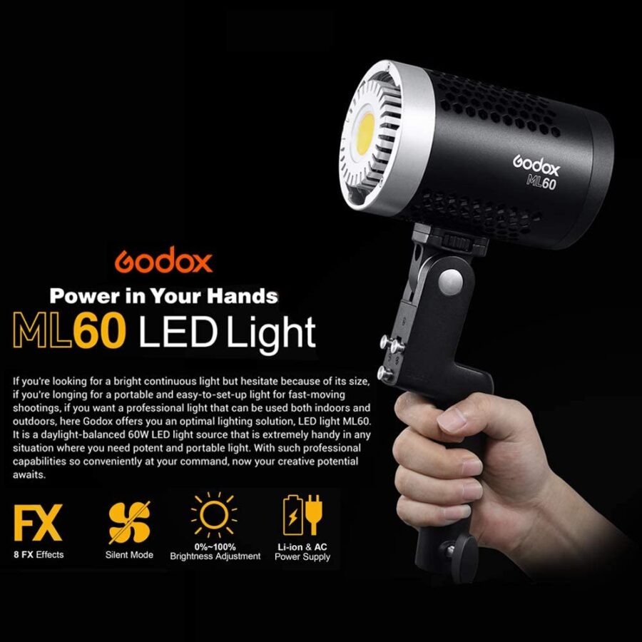 Godox ML60 LED Light Portable Handheld Video Light - Image 5