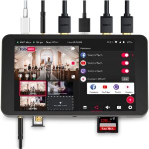 YoloLiv YoloBox Portable Multi-Cam Live Streamer/Video Switcher/Mixer Studio Encoder Recorder
