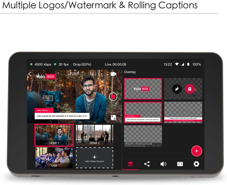 YoloLiv YoloBox Portable Multi-Cam Live Streamer/Video Switcher/Mixer Studio Encoder Recorder - Image 8