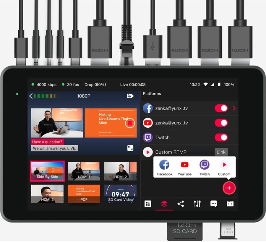 YoloLiv YoloBox Portable Multi-Cam Live Streamer/Video Switcher/Mixer Studio Encoder Recorder - Image 5