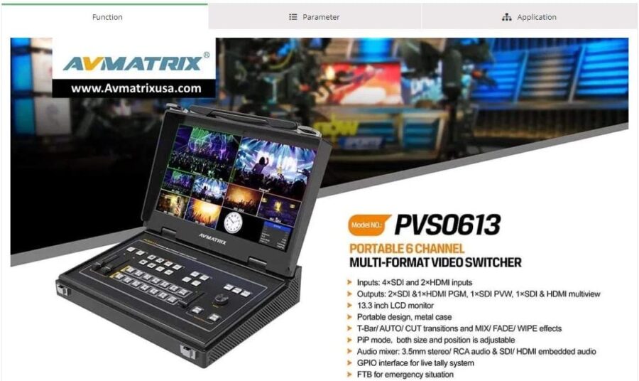 AVMATRIX PVS0613U Portable 6CH SDI/HDMI Multi-format Video Streaming Switcher/Mixer - Image 6