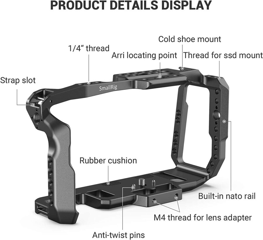 SMALLRIG Camera Cage, Cage BMPCC 4K, 6K for Blackmagic Pocket - Image 9