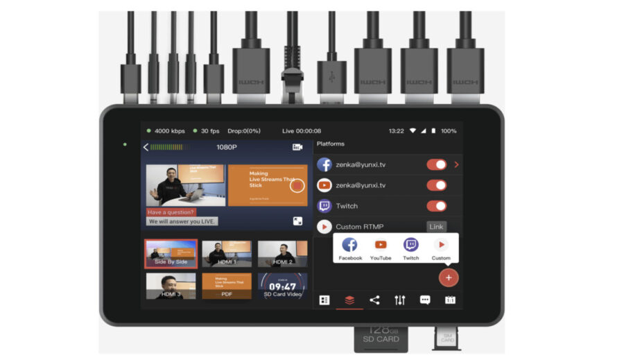 YoloBox Pro Multi Camera Portable Live Video Switcher/Streamer Encoder Recorder Audio Mixer and Monitor - Image 8