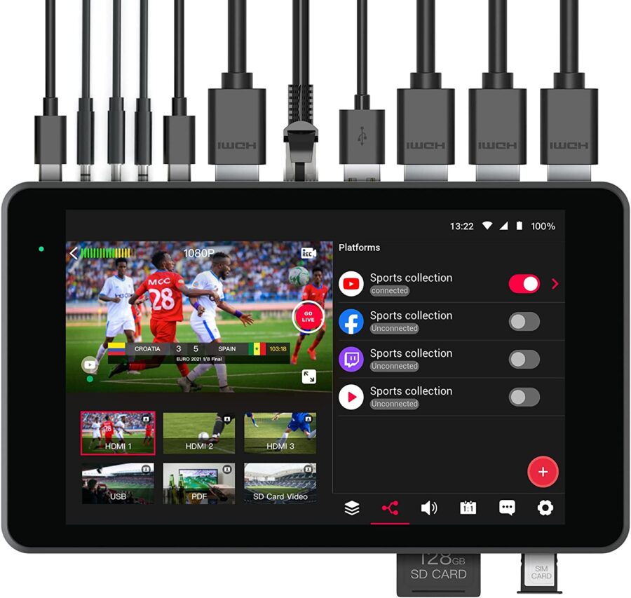 YoloBox Pro Multi Camera Portable Live Video Switcher/Streamer Encoder Recorder Audio Mixer and Monitor