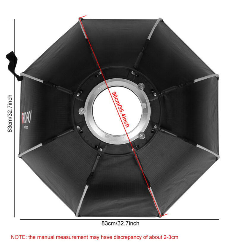 Softbox Ottagonale Triopo 55 Cm - Con Attacco Bowens E Griglia A Nido D'Ape, Per Flash Da Studio E Esterni - Foto 12