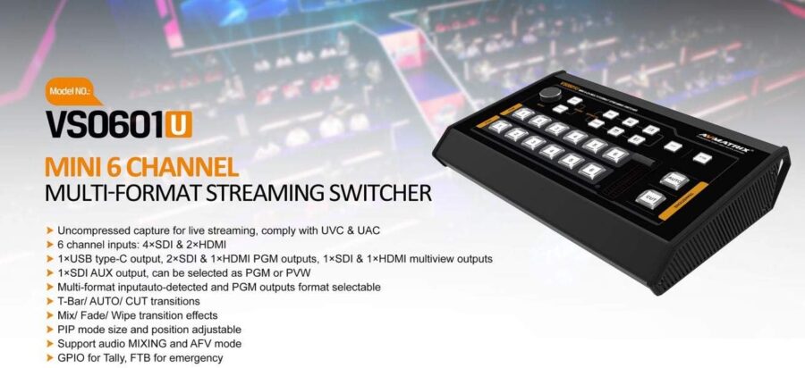 AVMATRIX VS0601U Mini 6CH SDI/HDMI Multi-format Video Streamer/Switcher - Image 4