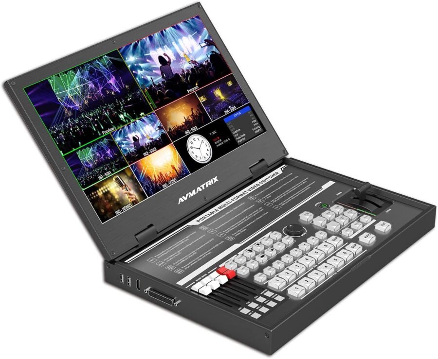AVMATRIX PVS0615U Portable 6-Channel SDI HDMI Multi Camera Video Switcher and Video Streamer