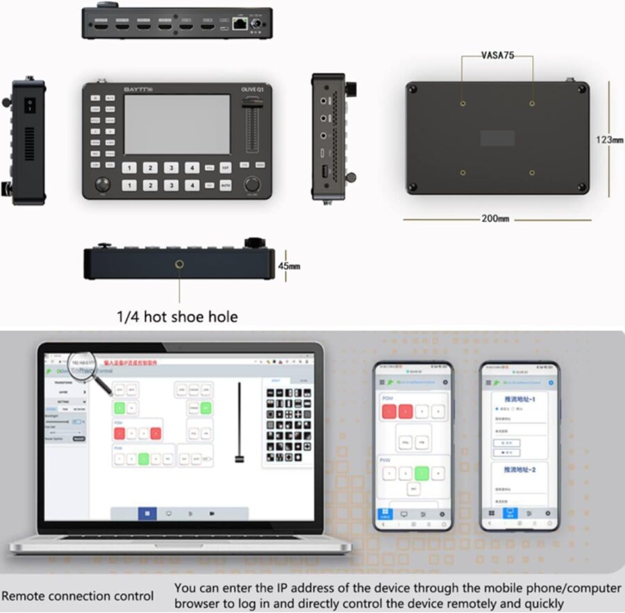 Baytto Q1 5inch Multi Camera Video Switcher Video Streamer - Image 8