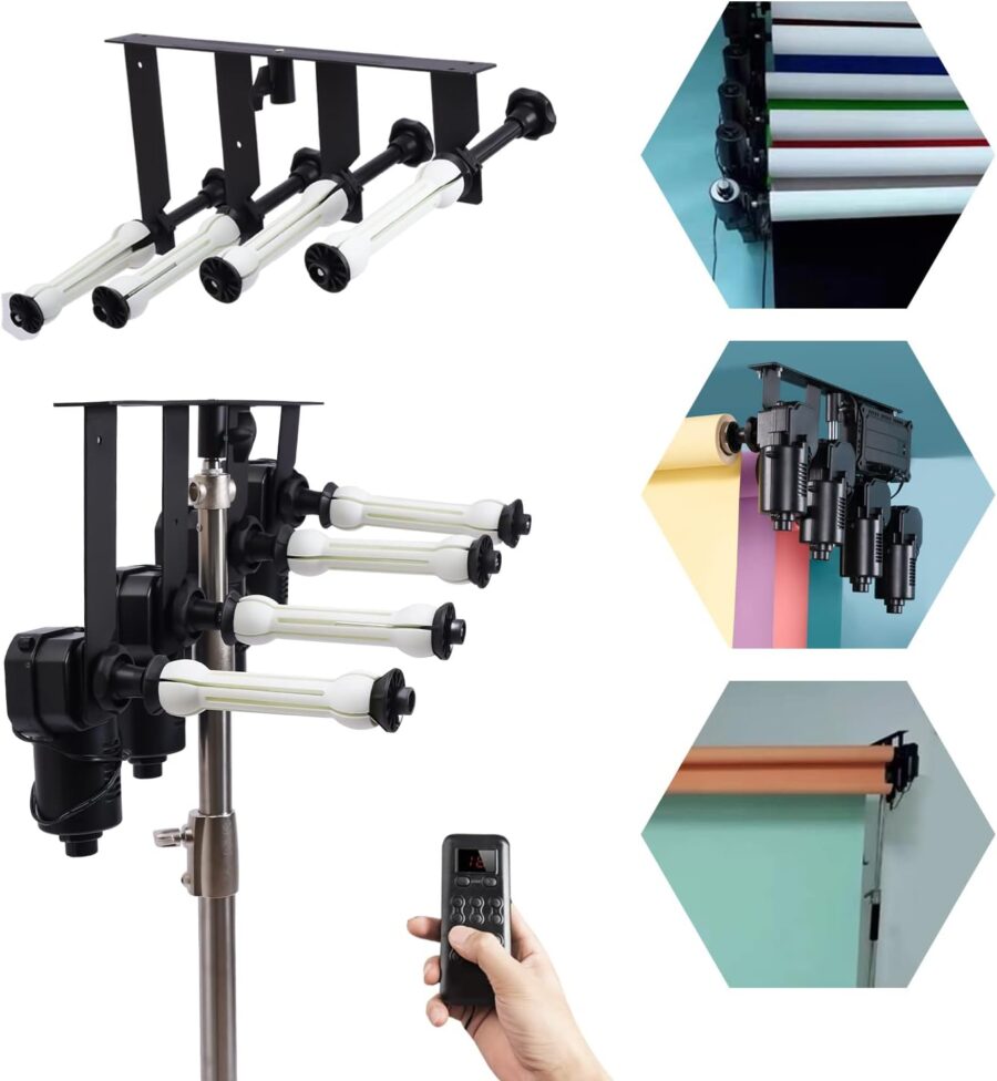 4 Roller Electric Automatic Motorized Background Backdrop Holder - Image 3