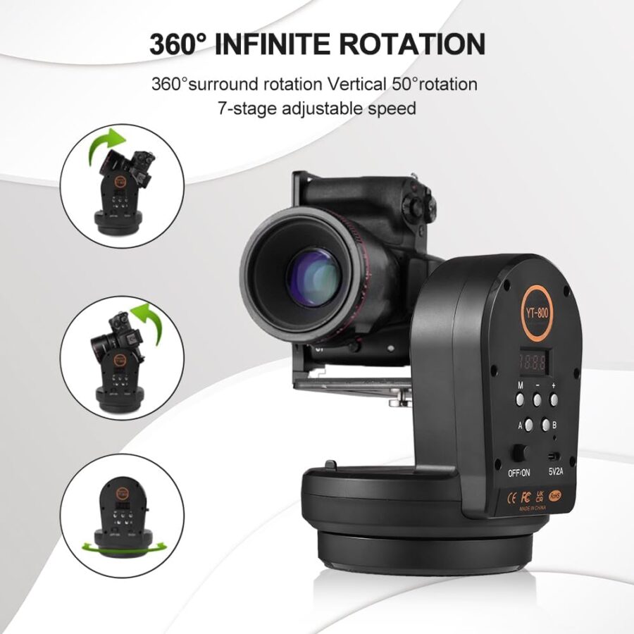 Zifon YT-800 Auto Motorized Rotating Tilt Tripod Head - Image 3