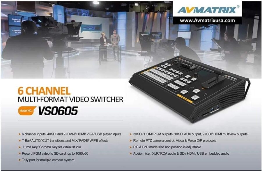 AVMATRIX VS0605 6CH SDI/HDMI Multi-format Video Switcher/Mixer - Image 11