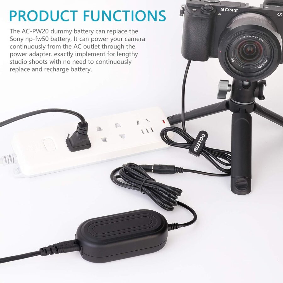Sony AC Power Adapter NP-FW50 Dummy Battery Kit - Image 2