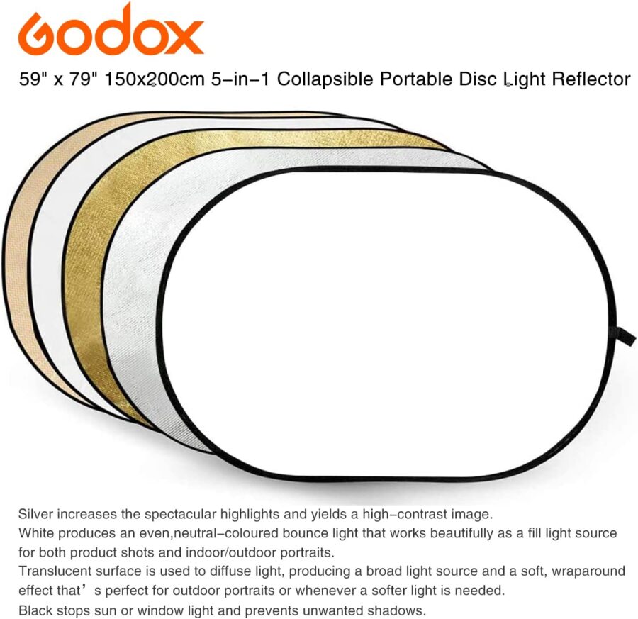 Godox 150x200cm 5-in-1 Collapsible Portable Disc Light Reflector - Image 3