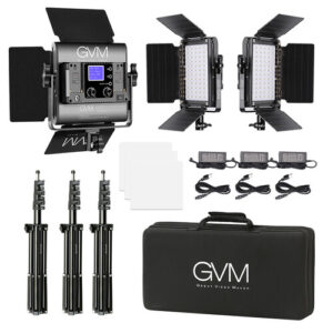 GVM 800 RGB 3 Pack LED Video Light Kit