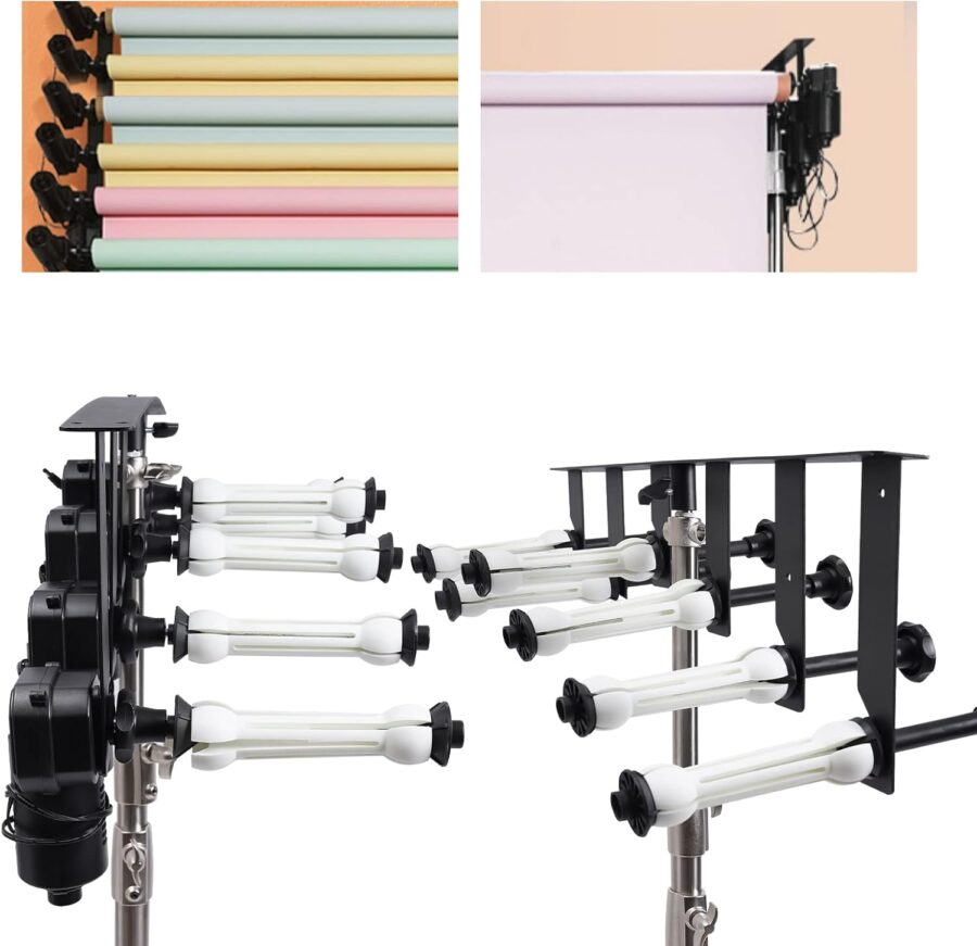 6 Roller Electric Automatic Motorized Background Backdrop Holder Support System - Image 9