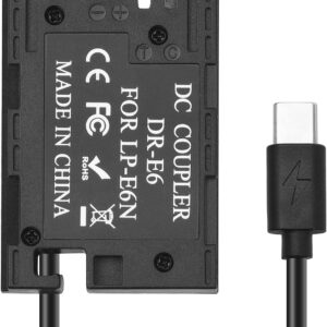 USB Type C to Canon LP-E6N Dummy Battery