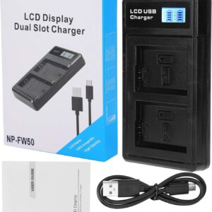 LCD Display Dual slot battery charger for Sony Fw50