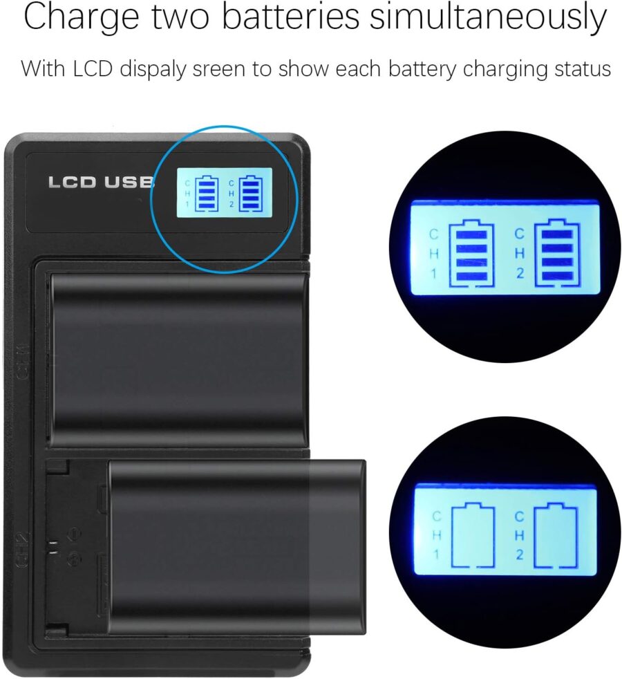 Dual slot battery charger for Canon LP-E6 - Image 4