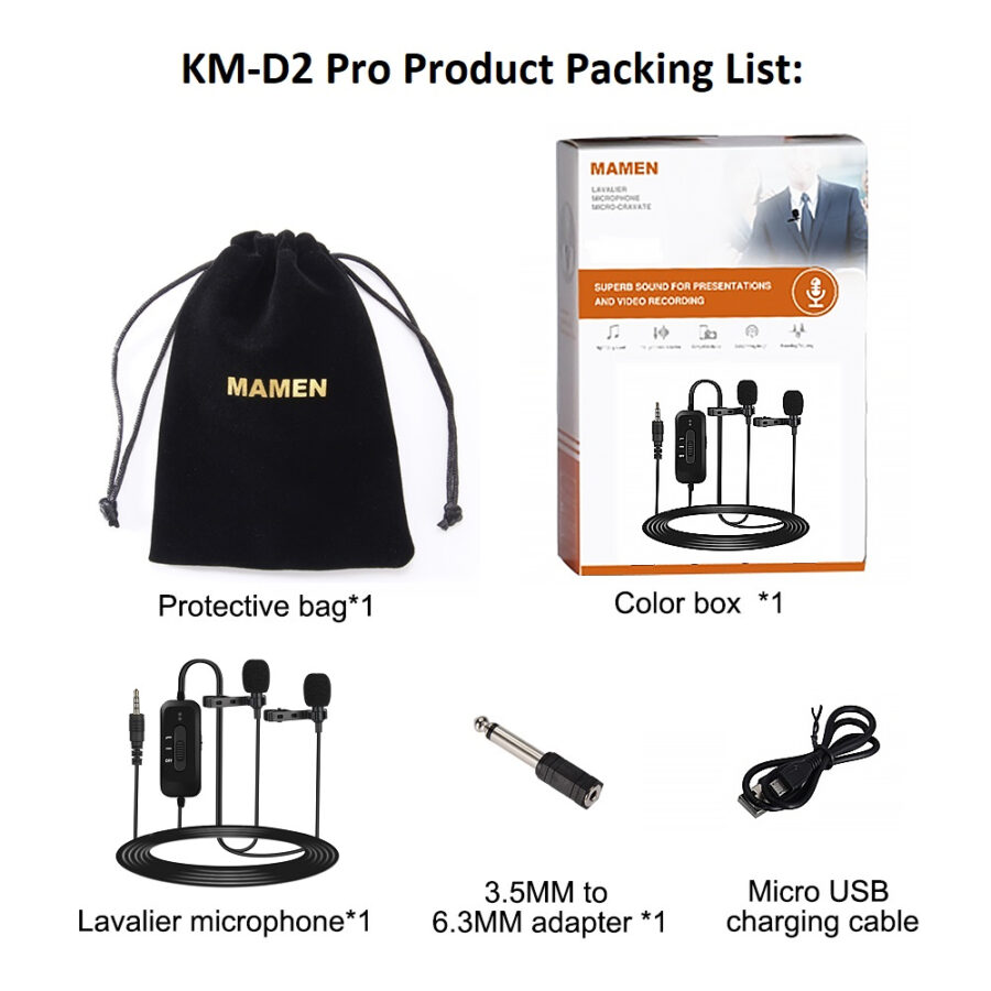 MAMEN KM-D2 Pro Dual Lavalier Microphone for sale in Nairobi - Image 3