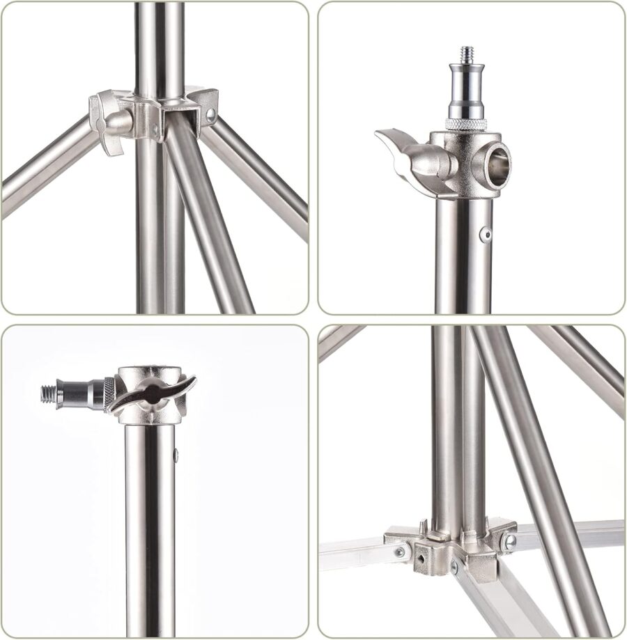 QIHE J288S Heavy Duty Photography Silver Light Stand 2point8metres - Image 6
