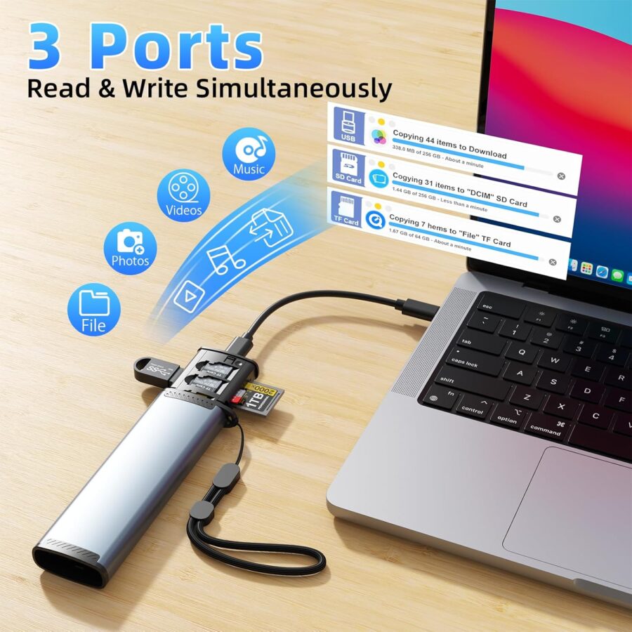 9 in 1 SD Card Reader with USB3.0 Type C SD/TF/Sim Card Carrying Case Holder for sale in Nairobi, Kenya - Image 5