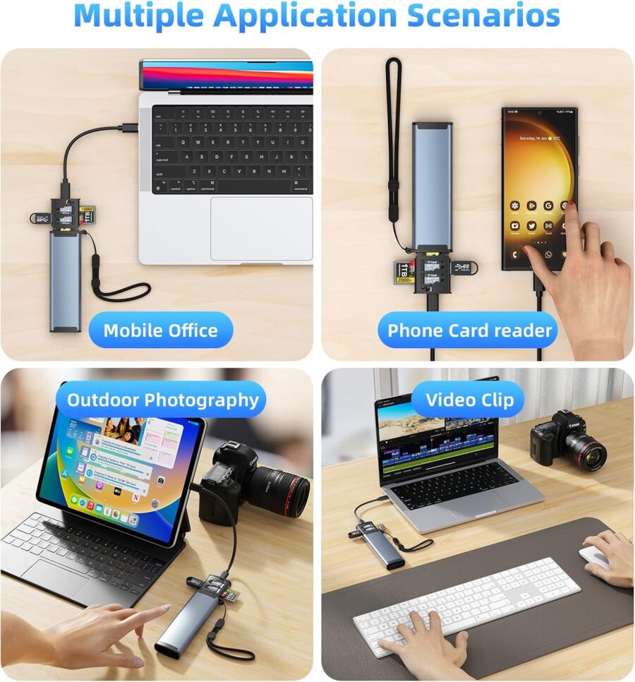 9 in 1 SD Card Reader with USB3.0 Type C SD/TF/Sim Card Carrying Case Holder for sale in Nairobi, Kenya - Image 6