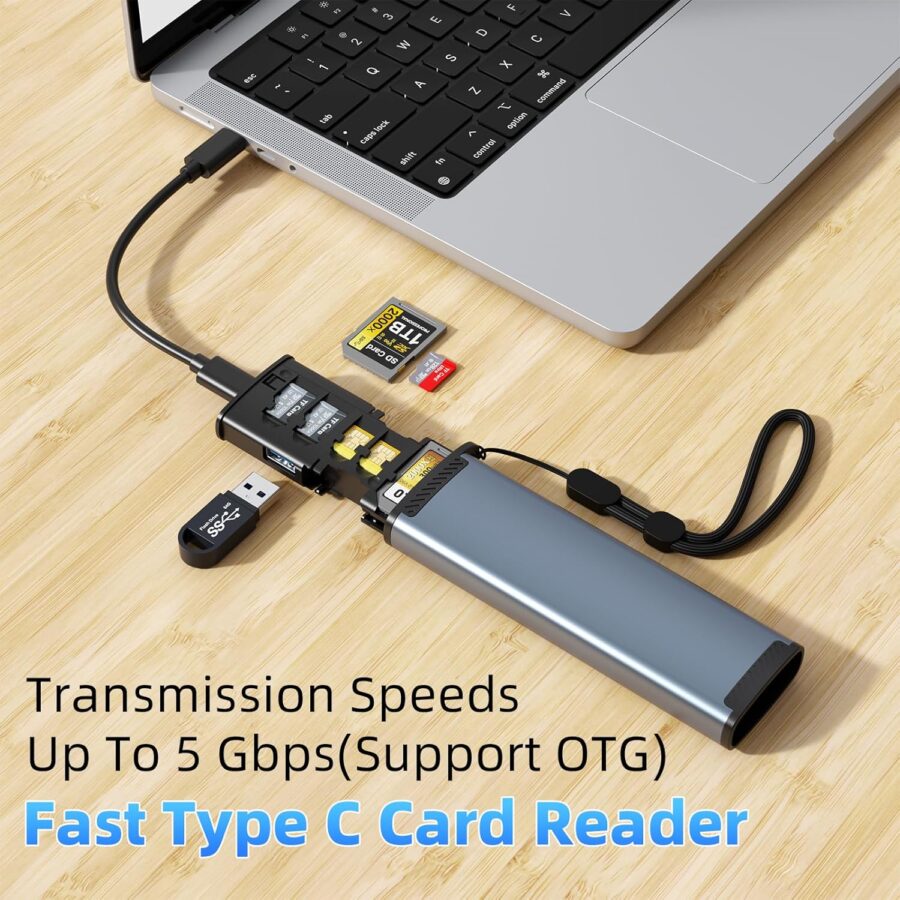 9 in 1 SD Card Reader with USB3.0 Type C SD/TF/Sim Card Carrying Case Holder for sale in Nairobi, Kenya - Image 7
