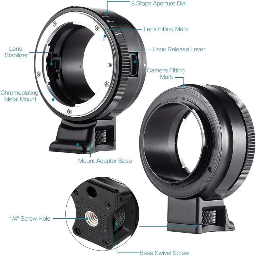 Viltrox NF NEX Manual Focus Lens Mount Adapter for Nikon - Image 6