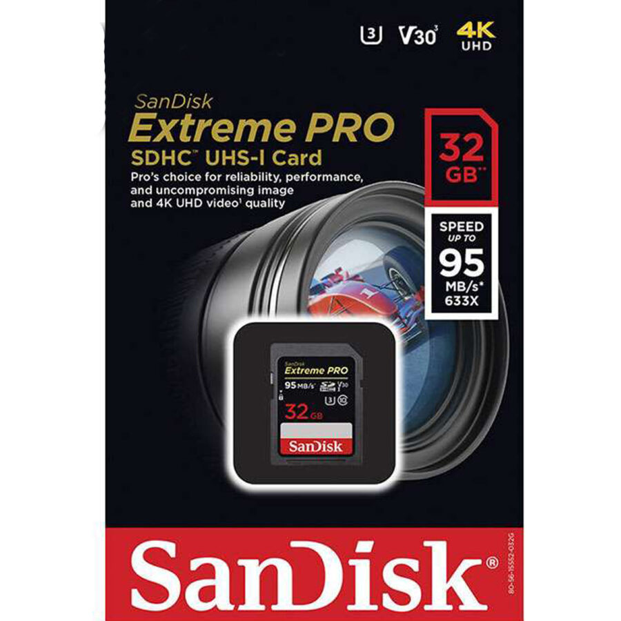 SanDisk 32GB Memory Card 95mbs Extreme PRO Memory Card 32gb SD Card Extreme Pro