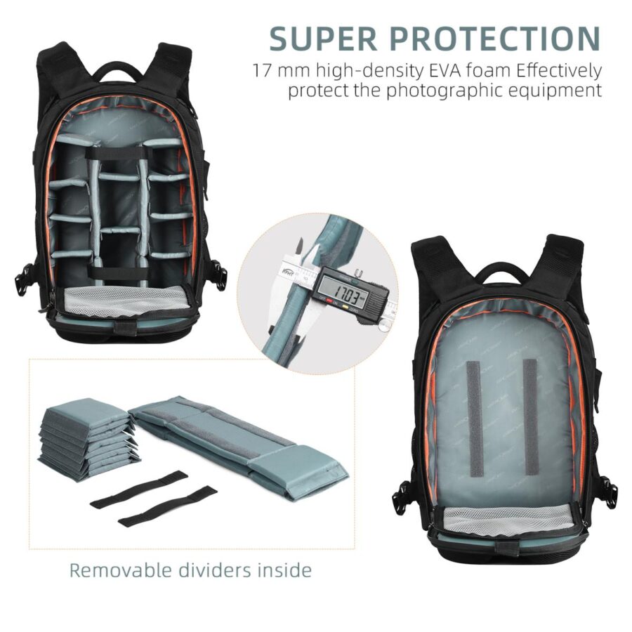 K&F Camera Bag Large Multifunctional Digital SLR Camera Backpack Suitable for Outdoor Travel Photography 31*24*46cm - Backpack 23L Nature Wander 06 (Camouflage)
