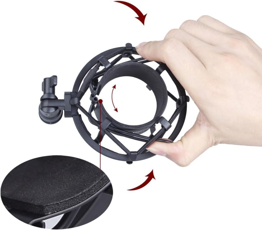 Koolertron Microphone Shock Mount - Universal Anti-Vibration Mic Holder