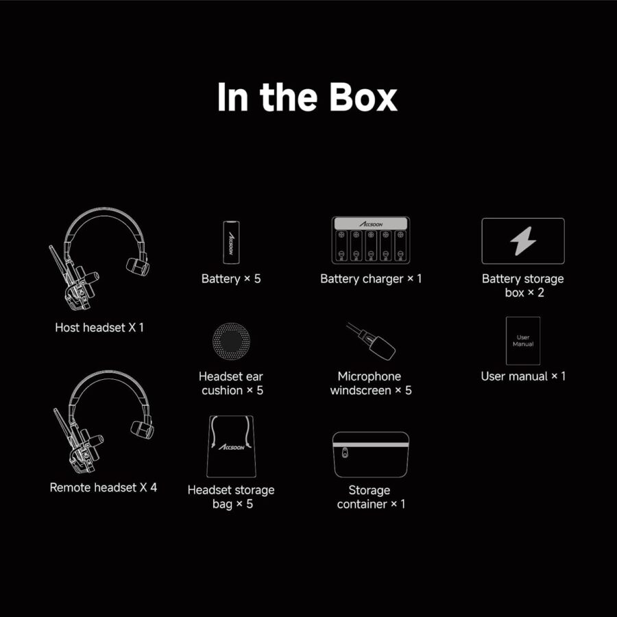 Accsoon Como SE 5 Person Wireless Intercom Headset System
