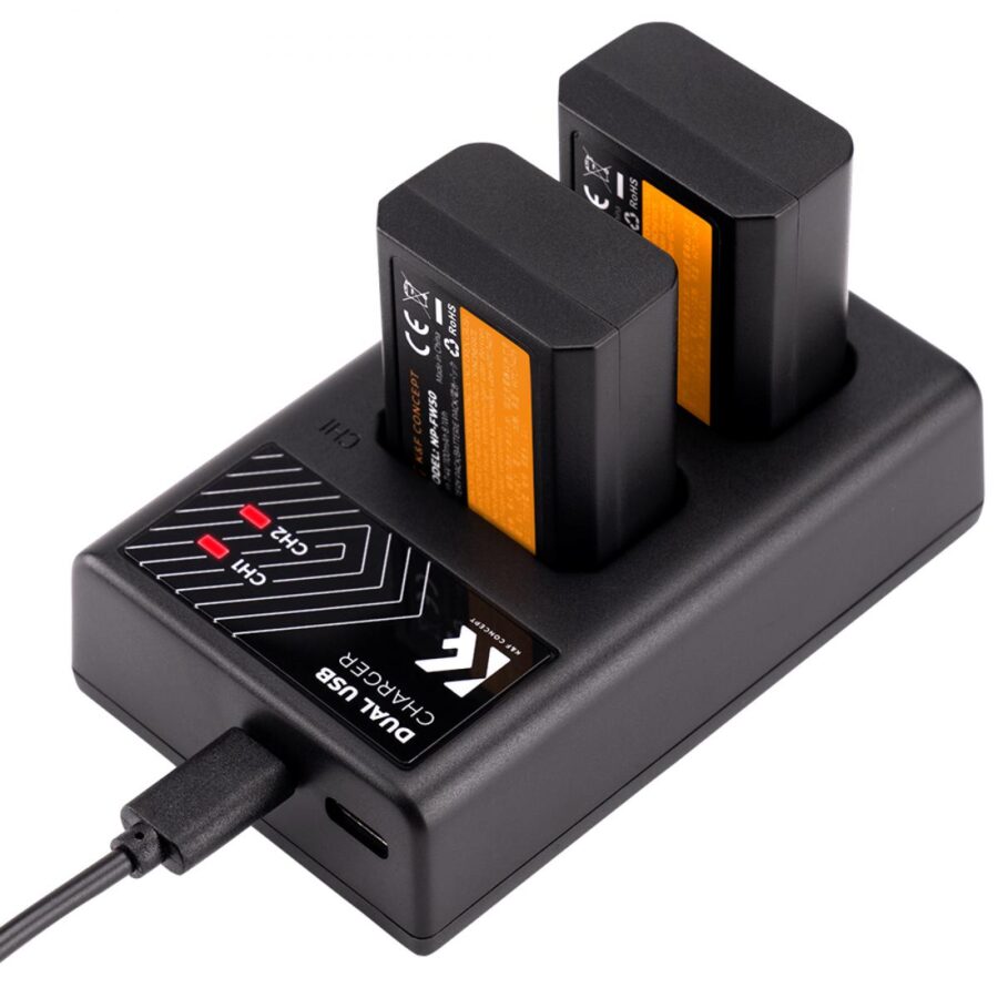 SONY NP FW50 Replacement Battery 2 Pack 1100mAh and SONY NP FW50 Double Charger for Sony A6000 A6500 A6300 A6400 A7 A7II A7RII A7SII A7S A7S2 A7R A7R2 A55 A5100 RX10