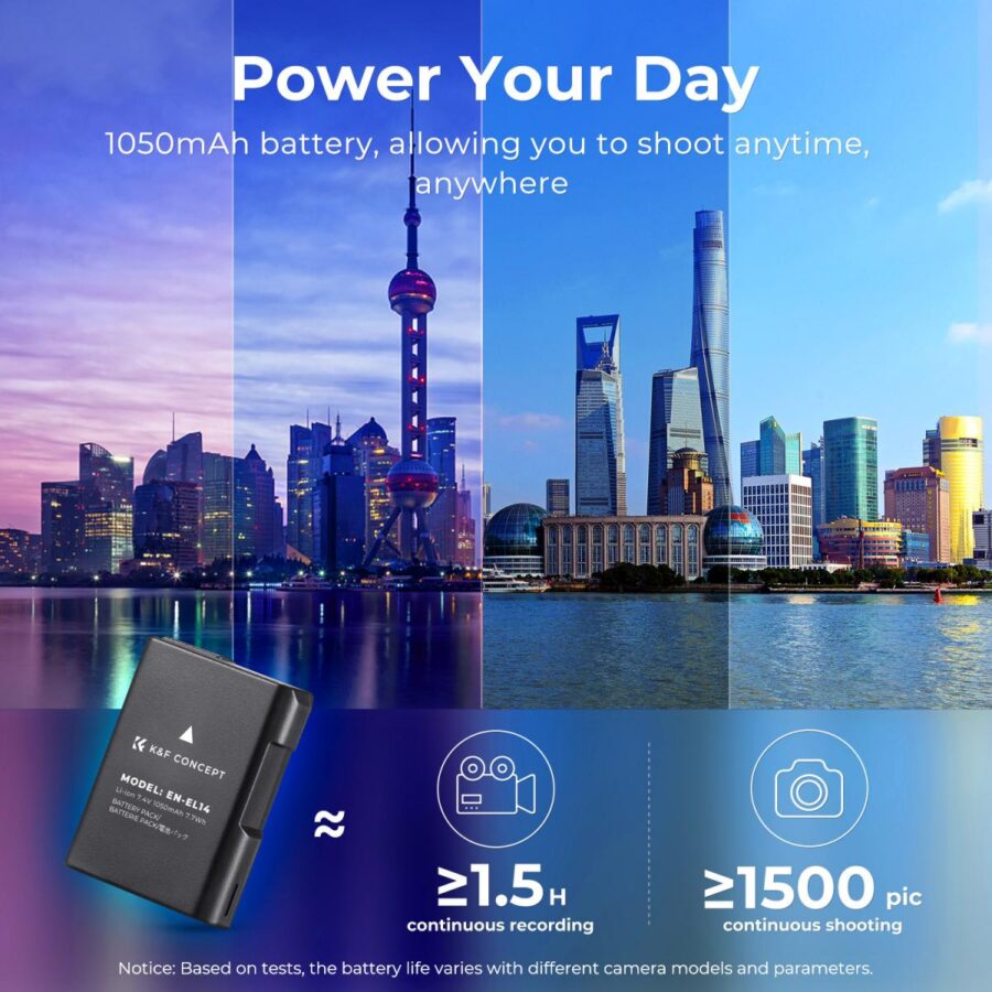 EN EL14 Battery and Charger for Nikon EN EL14 Battery with EN EL14 Dual Charging Slot Fit for Nikon D3500 D5600 D3200 D3300 D3400 D5500 Coolpix P7800 P7700 P7200 P7100 P7000 (1050mAh*2)